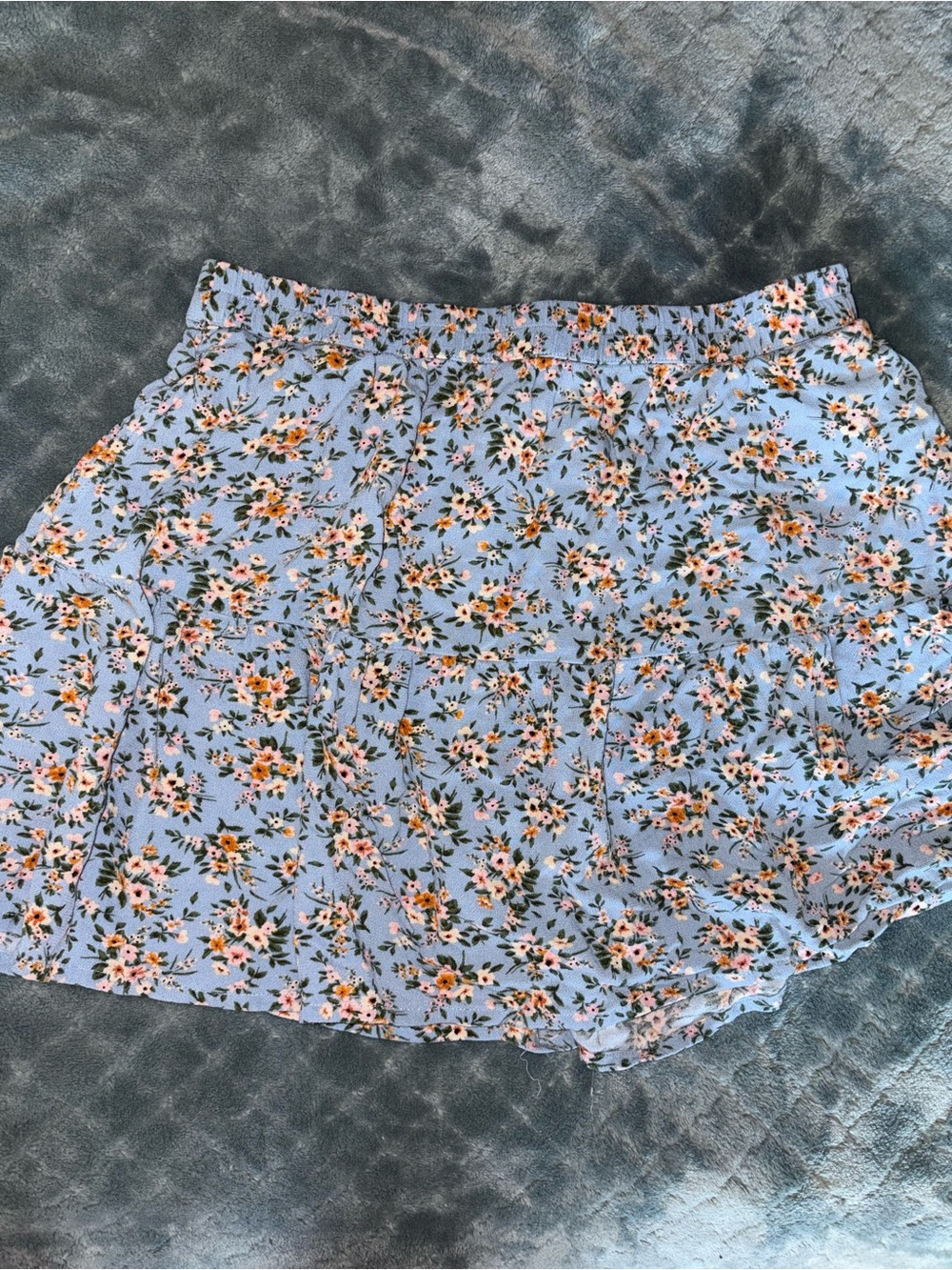 American Eagle Outfitters Light Blue Floral Skater Skirt